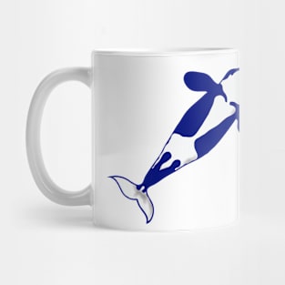 Blue and white orca Mug